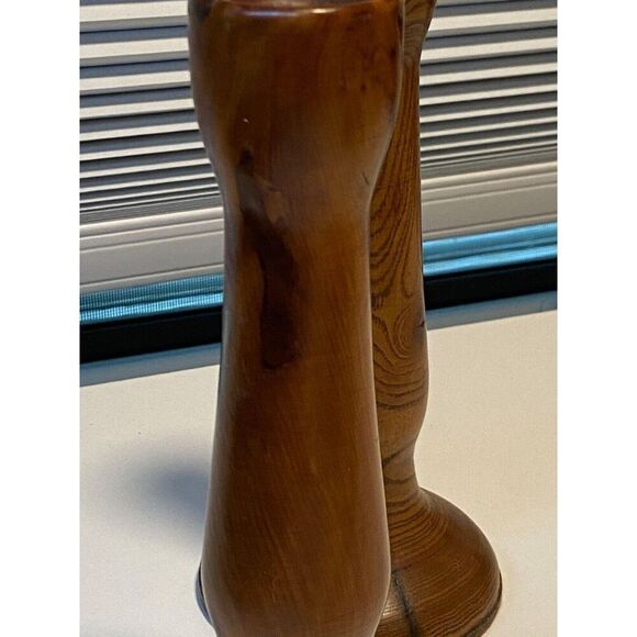 Gorgeous Teak MCM Pair of Candle Holders Vintage - Picture 2 of 7